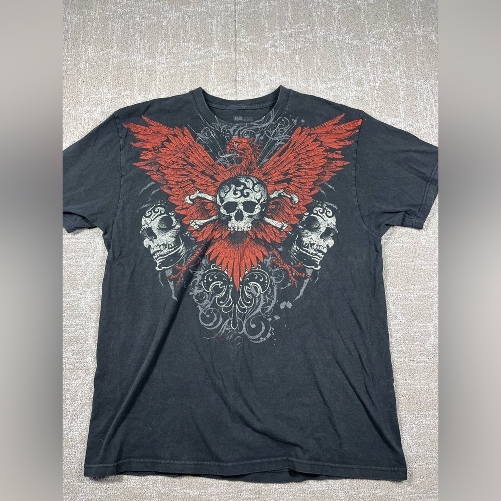 Y2K Urban Legends Goth Grunge Tribal Skull T-Shirt Mens size XL